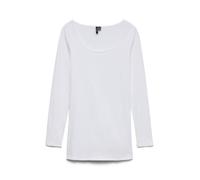 VERO MODA VMMAXI MY LS SOFT LONG U-NECK NOOS - Maglia a maniche lunghe Mujer, Blanco (Bright White), L (Talla del fabricante: XL)