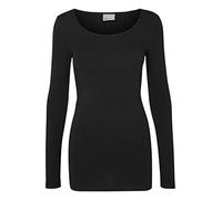 Vero Moda Vmmaxi My LS Soft Long U-Neck Noos Camiseta de Manga Larga, Negro (Black), S para Mujer