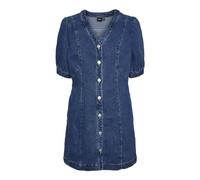 VERO MODA Vmmelody Yo342 Mini Denim Dress 2/4 Vestido Vaquero, Medio De Mezclilla Azul, XS para Mujer