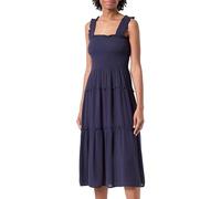 VERO MODA Vmmenny SL Smock-Vestido de Pantorrilla Wvn Ga Noos Largo, Azul Marino, XS para Mujer