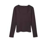 VERO MODA Vmmillion LS Square Neck Top Jrs Noos, Pastel de Chocolate, L Mujeres