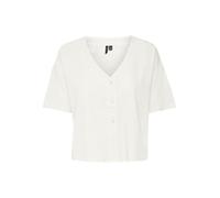 VERO MODA Vmmymilo 2/4 V-Neck Shirt Wvn Ga Camisa, Silver Mink/AOP: Nanna, XS Mujeres