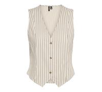 VERO MODA Vmmymilo S/L Waistcoat Wvn Ga Chaleco de Traje, Forro Plateado/Rayas: Anja, M Mujeres