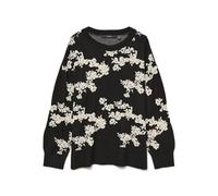 VERO MODA Vmnancy LS O-Neck Long Pullover Boo Rep Jersey, Negro, M para Mujer