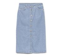 VERO MODA Vmnatty DNM Mix Noos - Falda con Botones 7/8, Mezclilla De Color Azul Claro, M