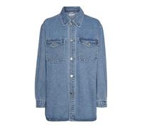 VERO MODA Vmnaya-Camiseta Vaquera de Gran tamaño Camisa, Medio De Mezclilla Azul, XL para Mujer