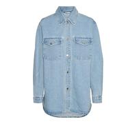 VERO MODA Vmnaya-Camiseta Vaquera de Gran tamaño Camisa, Mezclilla De Color Azul Claro, XS para Mujer