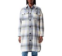 VERO MODA Vmnelly Check Long Coat Noos Abrigo, Mezcla Gris Claro/Controles: impresión Pura, XS para Mujer