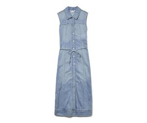 VERO MODA Vmnenya SL 7/8 Denim Vest Dress Si321, Medio De Mezclilla Azul, S Mujeres