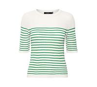 VERO MODA Vmnewlexsun 2/4 Tight O-Neck Blou Ga Rep Suéter, Blanca Nieve/Detalle: W Bright Green Stripes, S para Mujer