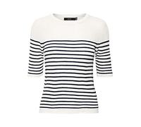 VERO MODA Vmnewlexsun 2/4 Tight O-Neck Blou Ga Rep Suéter, Blanco Nieve/Detalle: Rayas de Color Azul Marino, M para Mujer