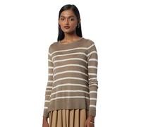 Vero Moda Vmnova LS O-Cuello Jersey Ga Noos Suéter, Marrón, diseño de Rayas, Abedul, S para Mujer