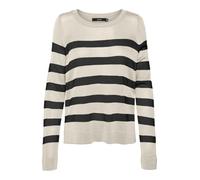 VERO MODA Vmnova LS O-Neck Pullover Ga Noos Suéter pulóver, Abeduro/Rayas: Black Big Stripes, XS para Mujer