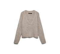 VERO MODA Vmnovah Rib LS V-Neck Jersey Noos, fósil, M