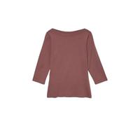 Vero Moda VMPANDA - Camiseta elástica para Mujer, Manga 3/4, Cuello Redondo, Corte Regular, Manga Larga, marrón, XL