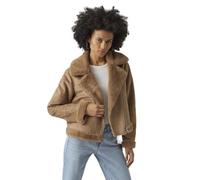 Vero Moda Vmpeggy-Chaqueta de Ante sintético, Ojo de Tigre, M para Mujer