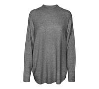 VERO MODA Vmplaza LS Highnck Long Jersey Ga Noos Punto, Color Gris, S para Mujer