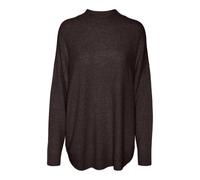 VERO MODA Vmplaza LS Highnck Long Jersey Ga Noos Punto, Pastel de Chocolate/Detalle: Mezcla, XS para Mujer