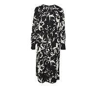 VERO MODA VMPOLLIANA Inge LS Calf Dress WVN GA Vestido, Black/AOP:Polliana, L De Las Mujeres