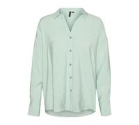 VERO MODA Vmqueeny LS Oversize Shirt Wvn Ga Noos Camiseta de Manga Larga, Birds Egg Green, M Mujeres