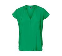VERO MODA Vmqueeny V-Neck C/S Top Wvn Ga, Verde Vivo, L Mujeres