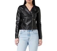 Vero Moda Vmria Fav Short Faux Leather Jacket Noos, Chaqueta Mujer, Negro (Black Black), XL