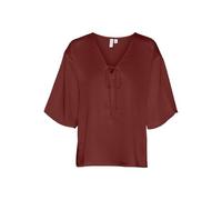 VERO MODA Vmriver 2/4 V-Neck Top Wvn Btq Ga Blusa de Manga Corta, Fired Brick, L Mujeres
