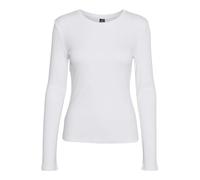 VERO MODA Vmroma LS Slim Top Jrs Noos Camiseta de Manga Larga, Blanco Brillante, M para Mujer
