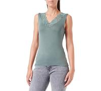 VERO MODA Vmrosa SL V-Neck Top Jrs Noos, Verde Oscuro, S para Mujer