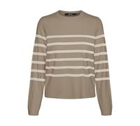 VERO MODA VMSABA GA Noos - Sudadera con Cuello Redondo, Silver Mink/Stripes:Birch, M