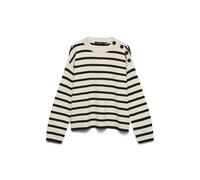 VERO MODA Vmsaba LS O-Neck Button Jersey Ga Noos Suéter, Abedul/Rayas: Negro, XL para Mujer