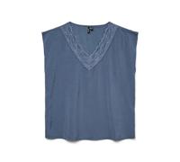 VERO MODA Vmsafa SL V-Neck Lace Top WVN Ga Noos, China Blue, M