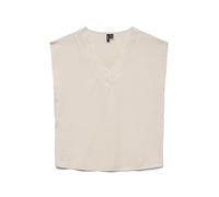 VERO MODA Vmsafa SL V-Neck Lace Top WVN Ga Noos, Piedra Pumice., L