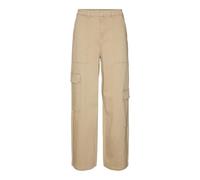 VERO MODA Vmsif MW - Pantalones Cargo Anchos para Mujer, marrón, L / 32L