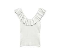 VERO MODA Vmsilje SL Ruffle Top Ga Noos, Blanco Brillante, M