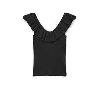 VERO MODA Vmsilje SL Ruffle Top Ga Noos, Negro, S Mujeres