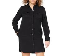 VERO MODA Vmsilla Ls Short Dress Blck Ga Noos, vestido Mujer, Negro (Black Black), 42 (Talla del fabricante: Large)