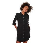 VERO MODA Vmsilla Ls Short Dress Blck Ga Noos, vestido Mujer, Negro (Black Black), 42 (Talla del fabricante: X-Large)