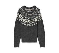 VERO MODA Vmsimone LS Nordic Jersey Ga Rep Boo, Gris Oscuro, L
