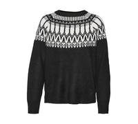 VERO MODA Vmsimone LS Nordic Jersey Ga Rep Boo Jersey de Punto, Negro/Detalle: w. Abedul, S
