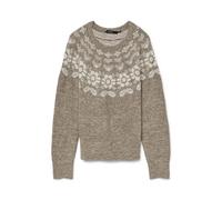 VERO MODA Vmsimone LS Nordic Pullover Ga Rep Boo Jersey, Silver Mink, L para Mujer