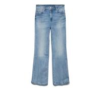 VERO MODA Vmtanna HR Flared Dnm Jeans Si308 Si308-Vaqueros, Mezclilla De Color Azul Claro, 28W / 30L Mujeres