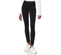 VERO MODA Vmtanya Xxs30black-Vaqueros de Corte Ajustado para Mujer, Cintura Normal Jeans, Negro, XXS