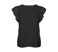 Vero Moda Vmtassa Sl Frill Top Noos Camiseta, Mujer, Negro, S