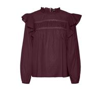 VERO MODA Vmtrine LS Lace Top Wvn Ga Noos, Winetasting, M Mujeres