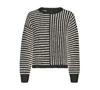 VERO MODA Vmuranus LS Oneck Cropped Jersey Ga BF Punto, Negro/Detalle: W. Birch Melange, S para Mujer