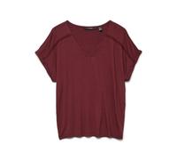 VERO MODA Vmvanessa SS V-Neck Top JRS Ga, Syrah, XS
