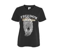 VERO MODA Vmvasta S/S O-Neck T-Shirt Jrs Btq Ga Camiseta, Blanca Nieve/Estampado: Freedom, M Mujeres