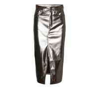 VERO MODA Vmveri HR Calf Pl Skirt Noos Falda Midi, Gris Cromo, L Mujeres