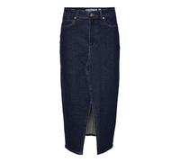 VERO MODA Vmveri HR Calf Skirt Ga Noos Falda Vaquera, Dark Azul Denim, L para Mujer